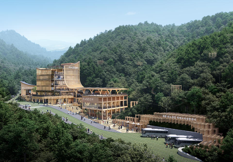 탄소중립 목재교육종합센터 조감도. 2027년 준공을 목표로 교육·숙박·체험 기능을 갖춘 복합 시설로 조성된다. ⓒ광주뉴스