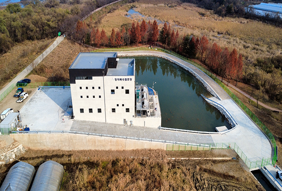 완공된 정지 배수펌프장 전경. 집중호우 시 급격히 유입되는 우·오수를 신속히 배수하도록 설계돼 정지리 일대 침수 위험을 크게 낮출 것으로 기대된다. ⓒ광주뉴스